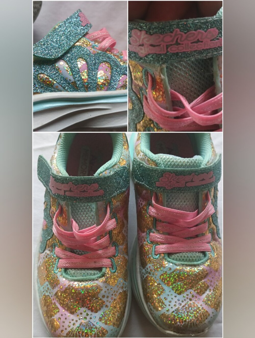 Skechers Double Dreams Mermaid Muse Girls 12 Air-Cooled Memory Foam
